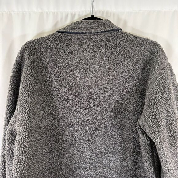 Vintage Abercrombie Fitch Jacket Men's Medium Grey Sherpa Zip Pockets Full Zip - Picture 11 of 12